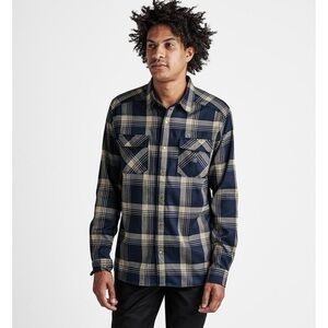 NWOT Roark Diablo Flannel classic fit long sleeve button up shirt. Dark Navy